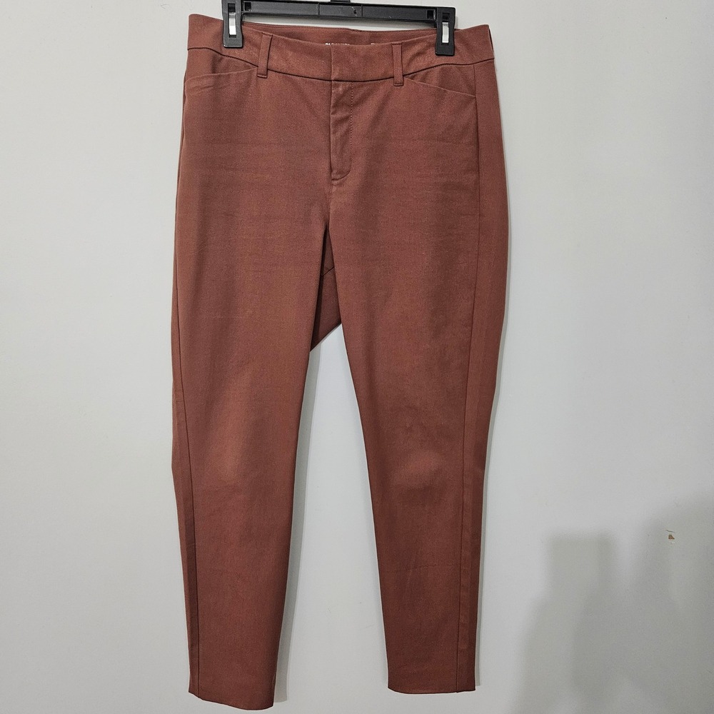 Old Navy Pixie Skinny High Rise Pants Bundle 10 White Plaid Burgundy Brown 3pk - Picture 5 of 9